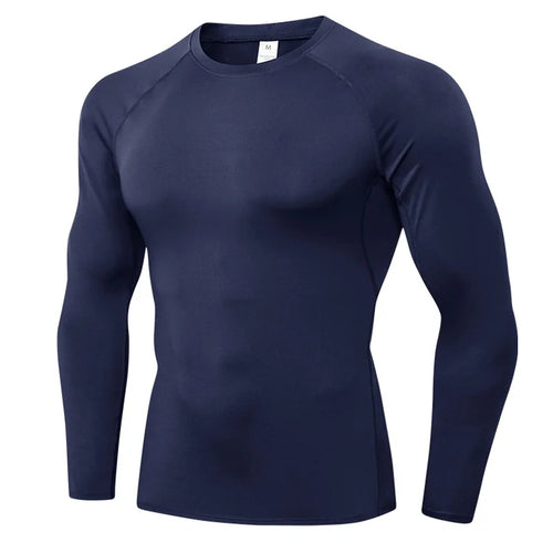Men's Compression Shirts Longs Sleeve Workout Gym T-Shirt Running Tops