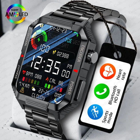 EGC+PPG GPS Sports Fitness Tracker Smartwatch Men 1.99 Inch HD Screen