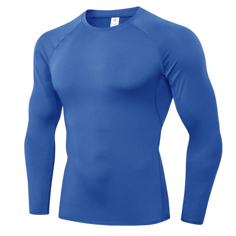 Men's Compression Shirts Longs Sleeve Workout Gym T-Shirt Running Tops