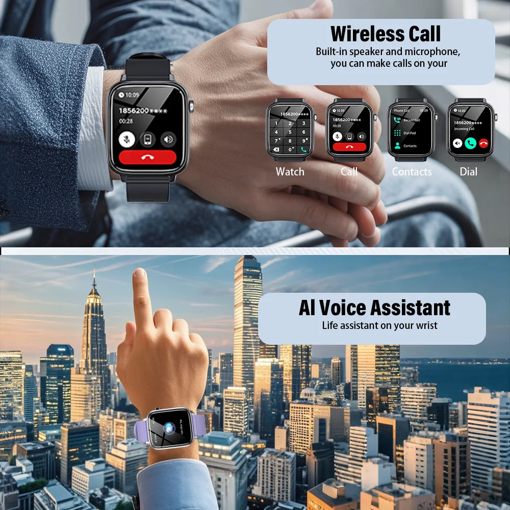 LAXASFIT Bluetooth Talk Smart Watch Message Reminder Sleep Monitoring