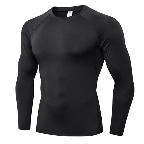 Men's Compression Shirts Longs Sleeve Workout Gym T-Shirt Running Tops