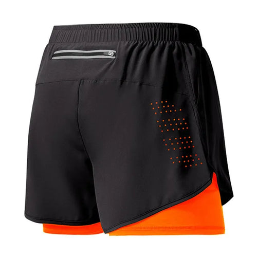 Men's Running Shorts Quick-drying Fitness Black Double Layer Shorts