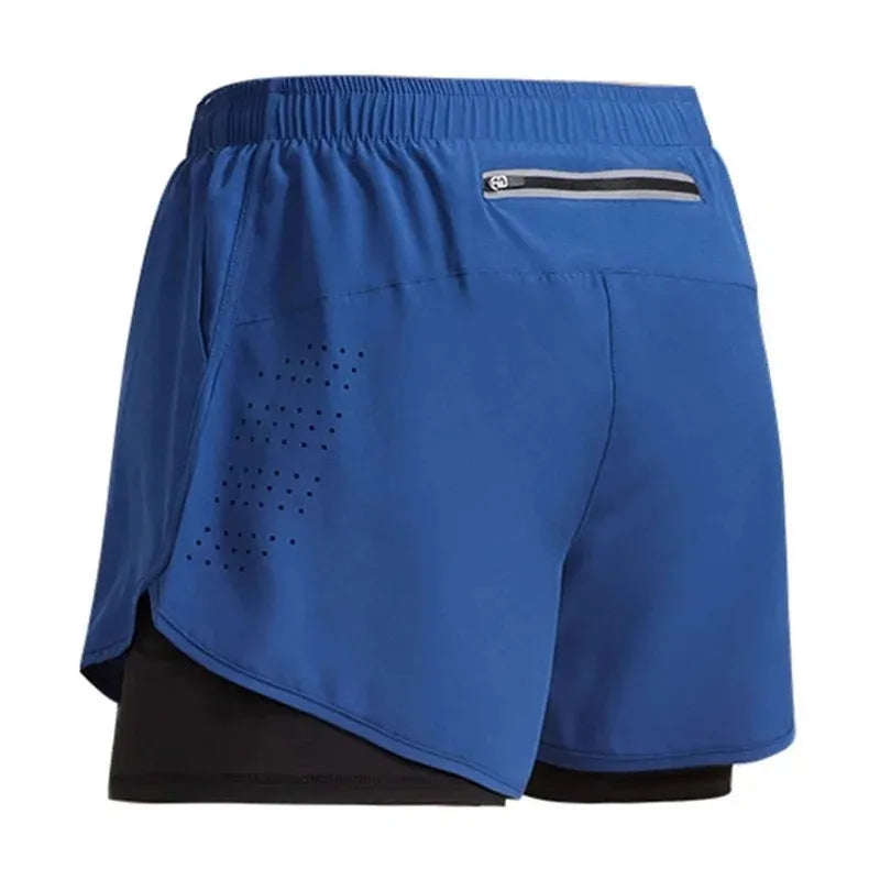 2024 New Men's Fitness Training Shorts Summer 2 In 1 Quick Dry Gym
